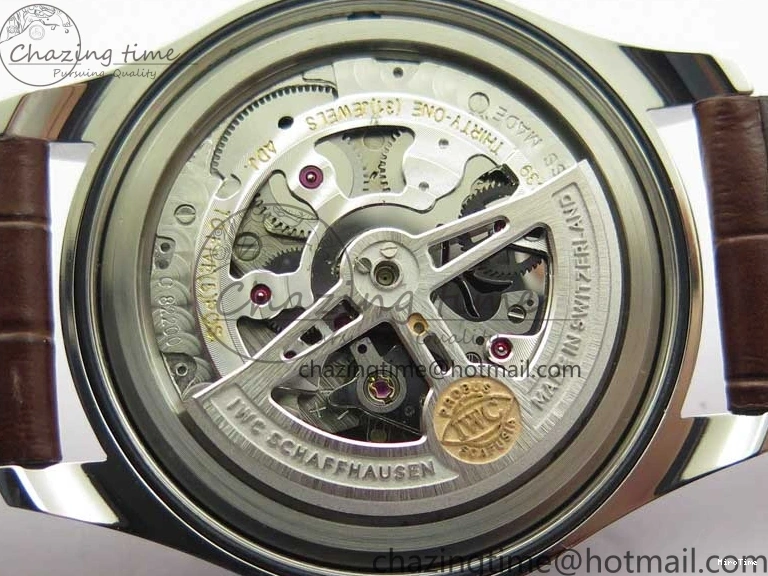 MIROTIME 0408 Original Portuguese IW358304 ZF 1:1 Best Edition SS White Dial RG Markers on Leather Strap A 7077